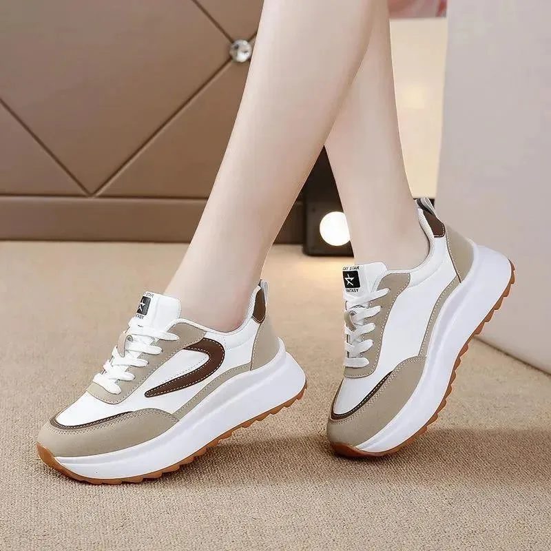 Autumn Running Shoes Women Thick Sole Casual Shoes Fashion Platform Sneakers Woman Designer Shoes Flat Walking Shoes for Women