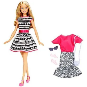 Barbie Fashionistas Doll and Fashion - Barbie Blonde Black/white dress