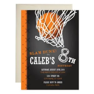 Basketball Birthday Invitations