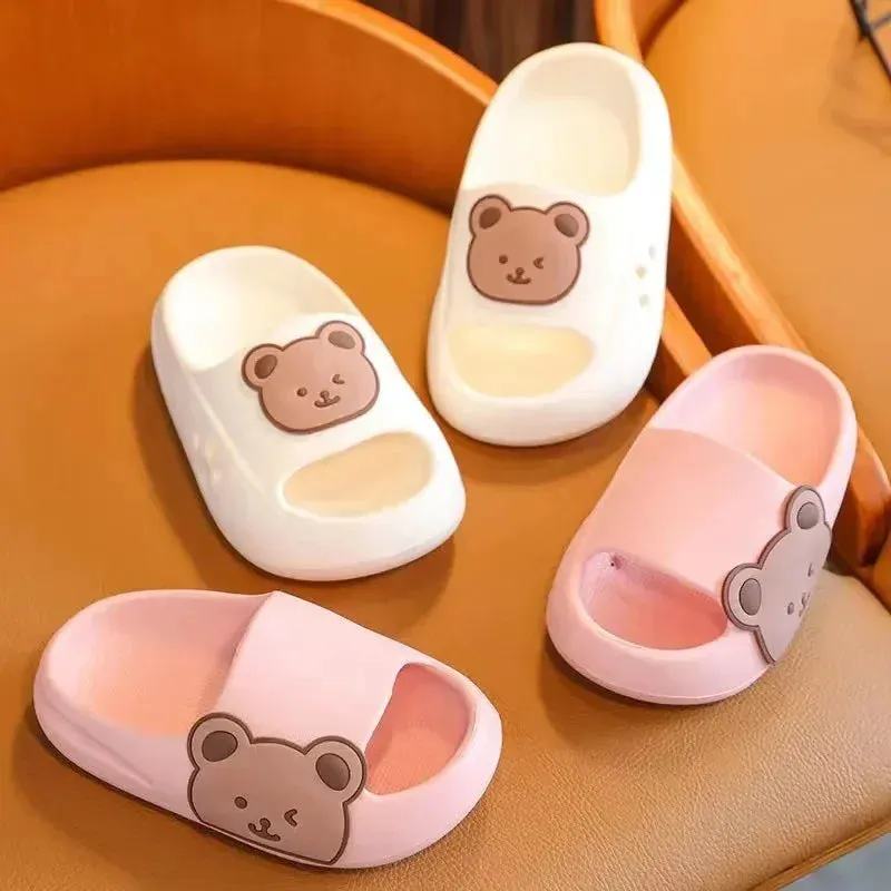 Children's Beach Slippers For Boys Girls Home Shoes Summer Thick Flip Flops EVA Soft Pillow Slides Ourdoor Slippers Child Adults