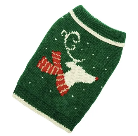 Christmas - Holiday - Green Reindeer Dog Sweater