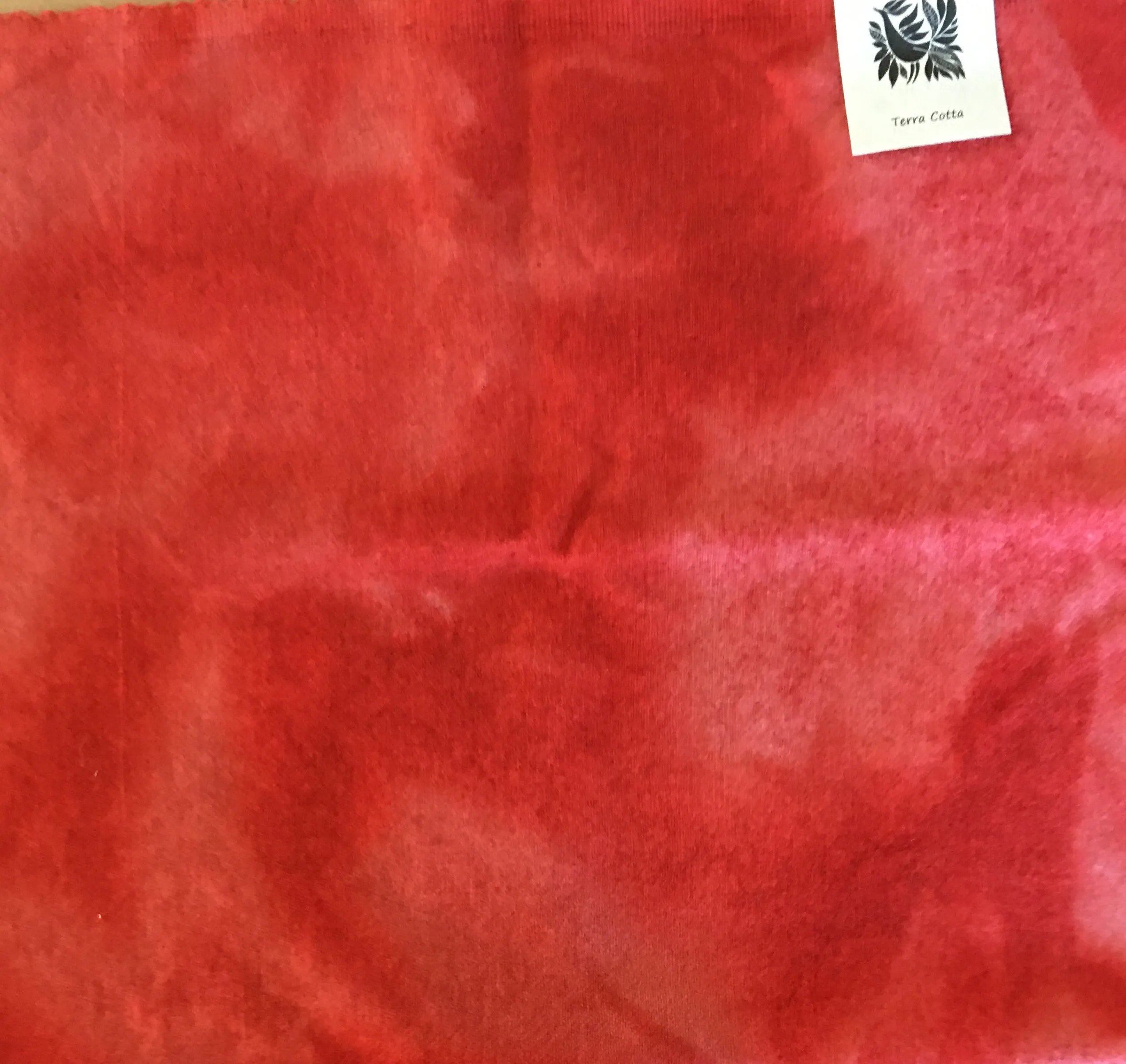 DEEP CORAL Hand Dyed Fat EIGHTH Wool Fabric for Wool Applique and Rug Hooking