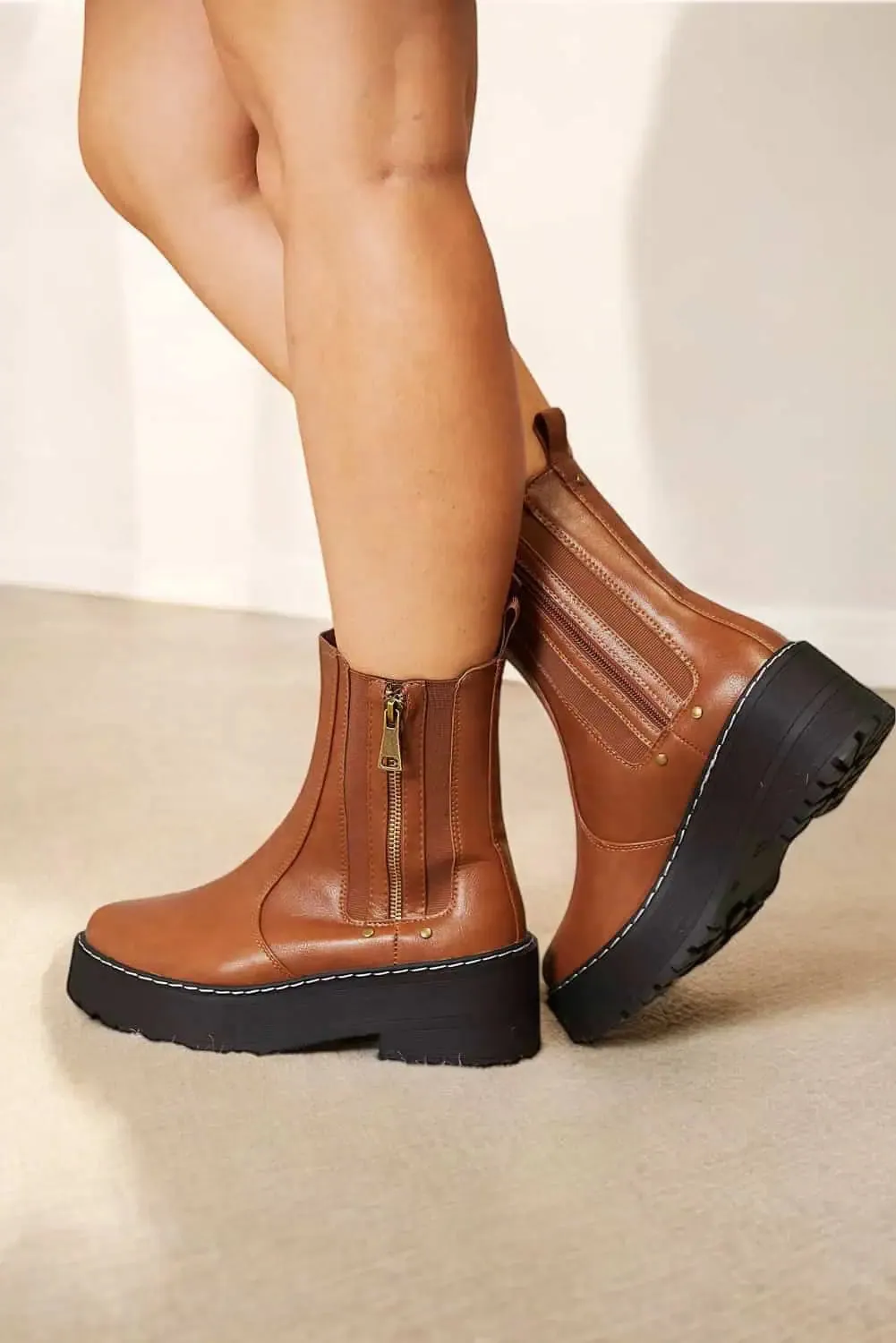 Forever Link Side Zip Platform Boots