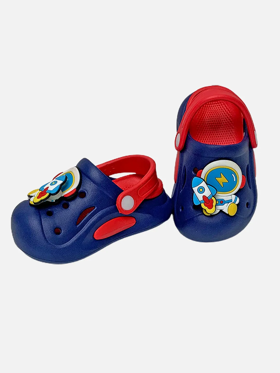 Little Surprise Box Blue & Red spinning rocket Slip on Clogs/Footwear for Toddlers & Kids