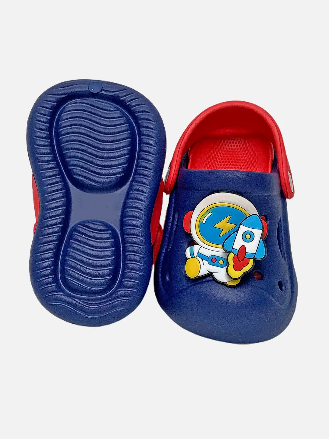 Little Surprise Box Blue & Red spinning rocket Slip on Clogs/Footwear for Toddlers & Kids