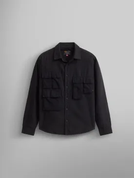 LONG SLEEVE MULTI POCKET SHIRT (BLACK)