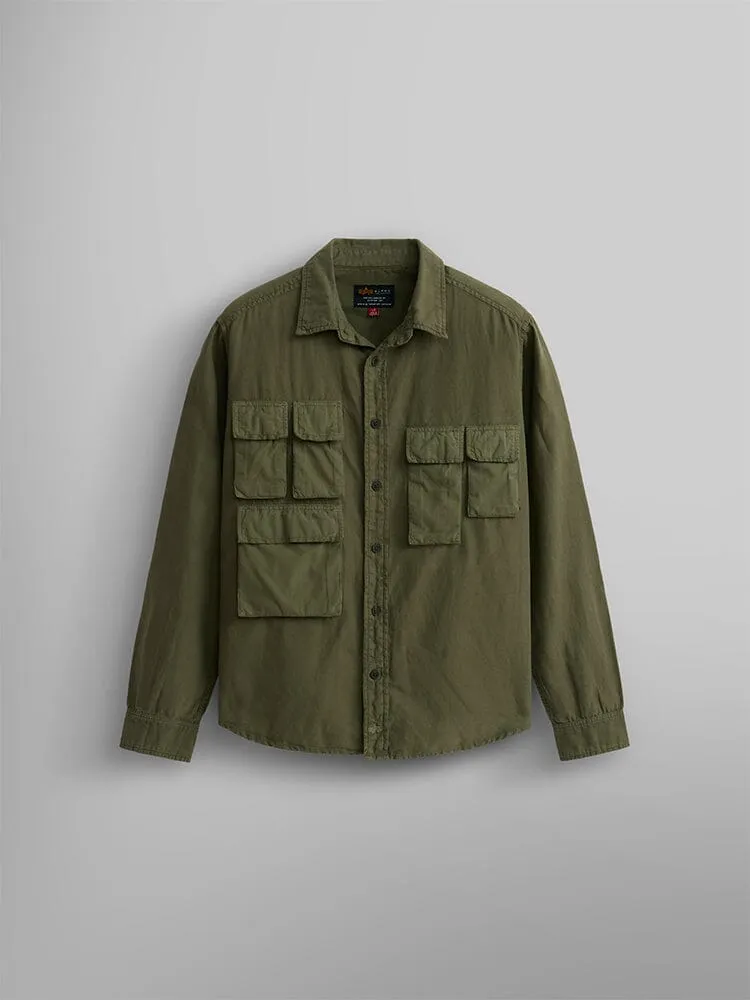 LONG SLEEVE MULTI POCKET SHIRT (OG-107 GREEN)