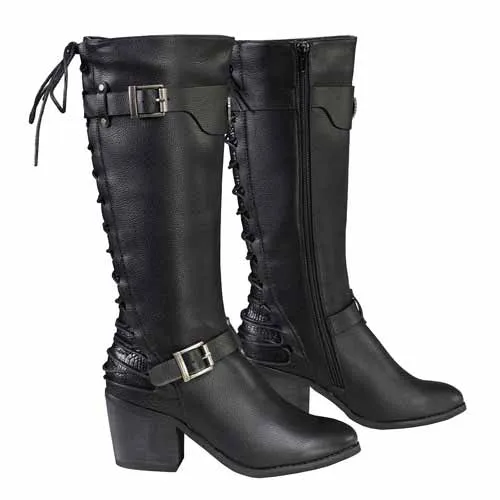 Milwaukee Leather MBL9427 Women's Black Tall Fashion Casual Boots with