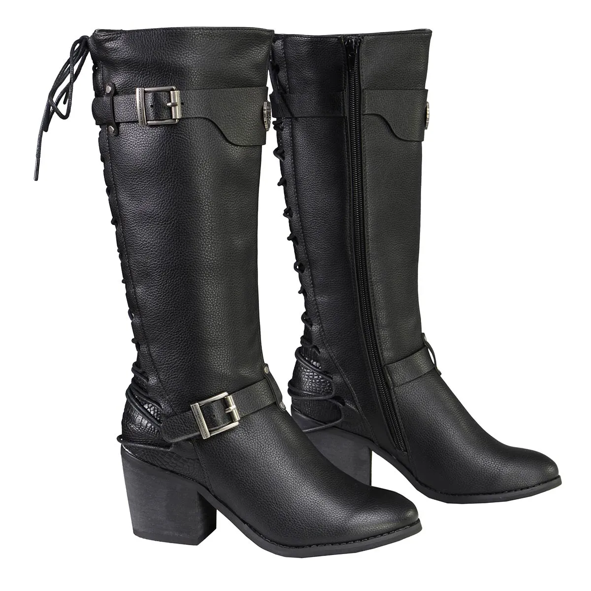 Milwaukee Leather MBL9427 Women's Black Tall Fashion Casual Boots with