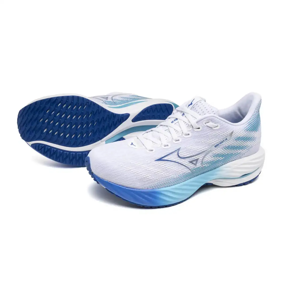 Mizuno Wave Rider 28 Womens | White/mugen Blue/river Blue