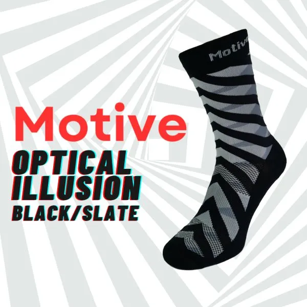 Motive Sock Sport Performance Illusion Crew - Black/Slate