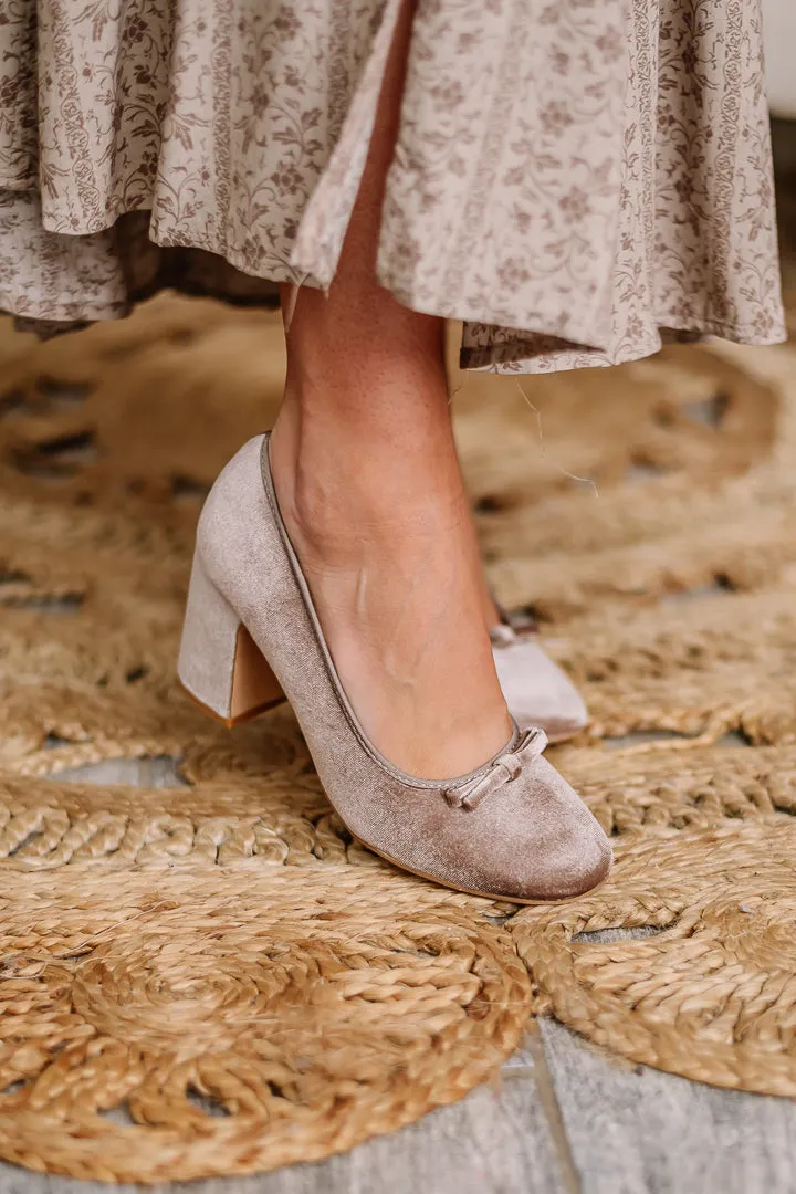 Palmer Velvet Pump Heels | Taupe