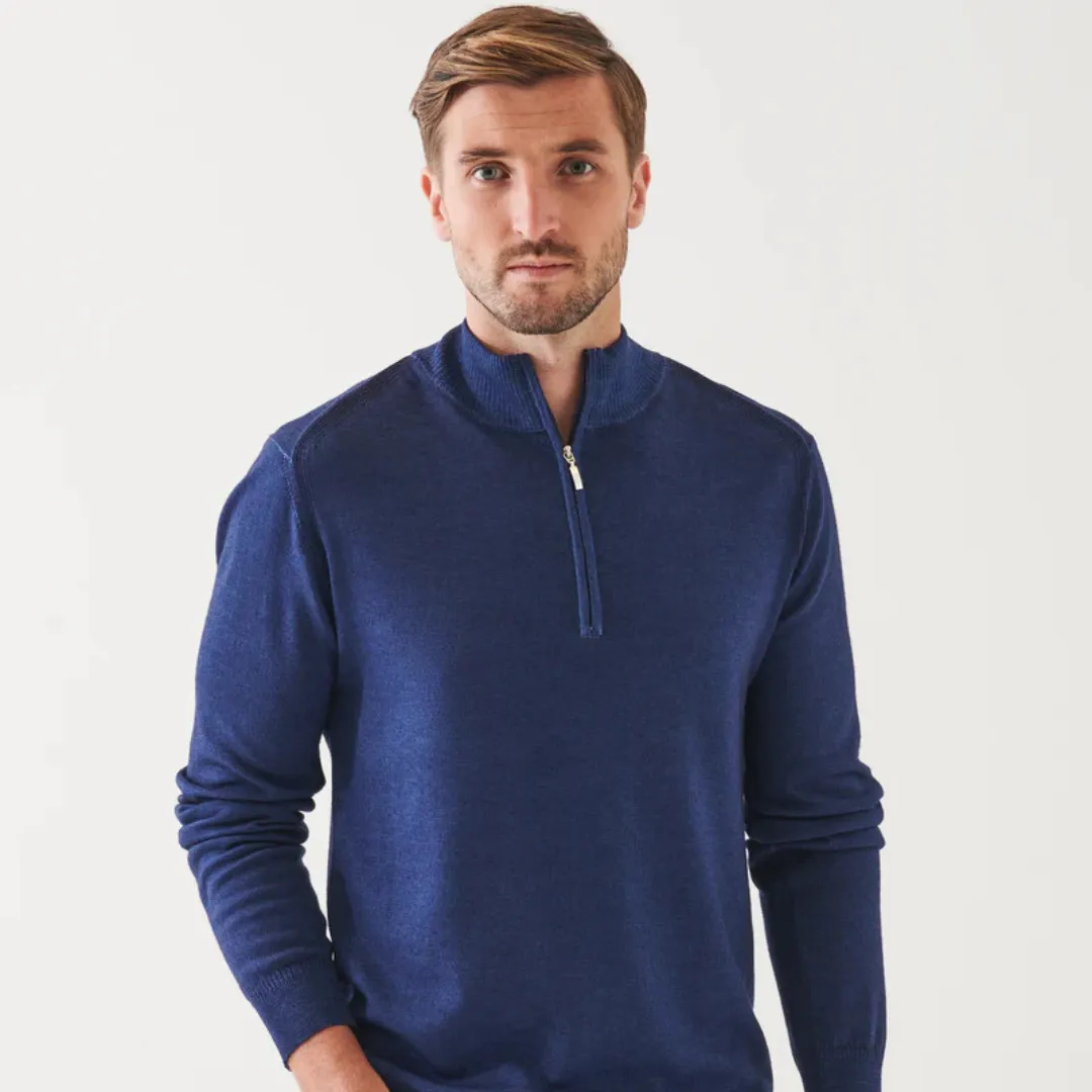 Patrick Assaraf Extra-Fine Merino Cold Dye Quarter Zip