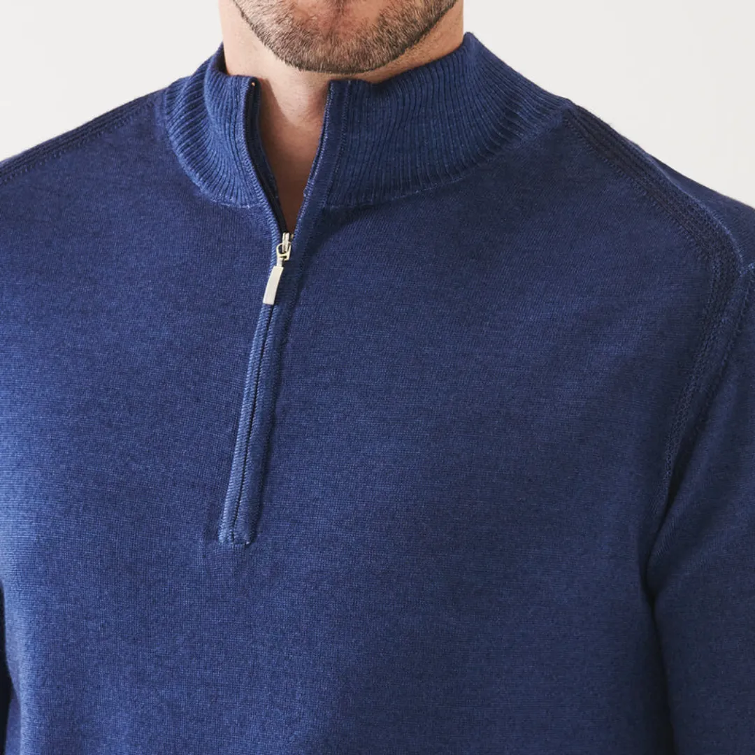 Patrick Assaraf Extra-Fine Merino Cold Dye Quarter Zip