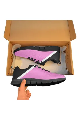 Pink & Black Women's Breathable Running Shoes (Model 055)