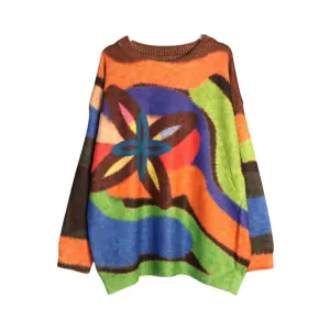 Pre Order:  Multicolor Floral Knit Sweater