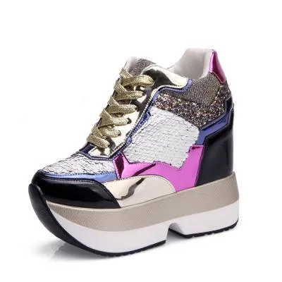 Sequin Platform Sneakers