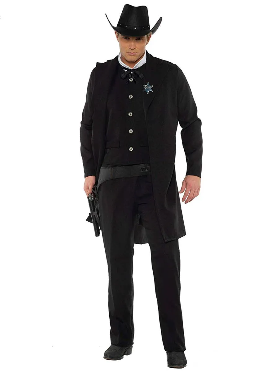 Sheriff Mens Black Wild West Plus Size Costume