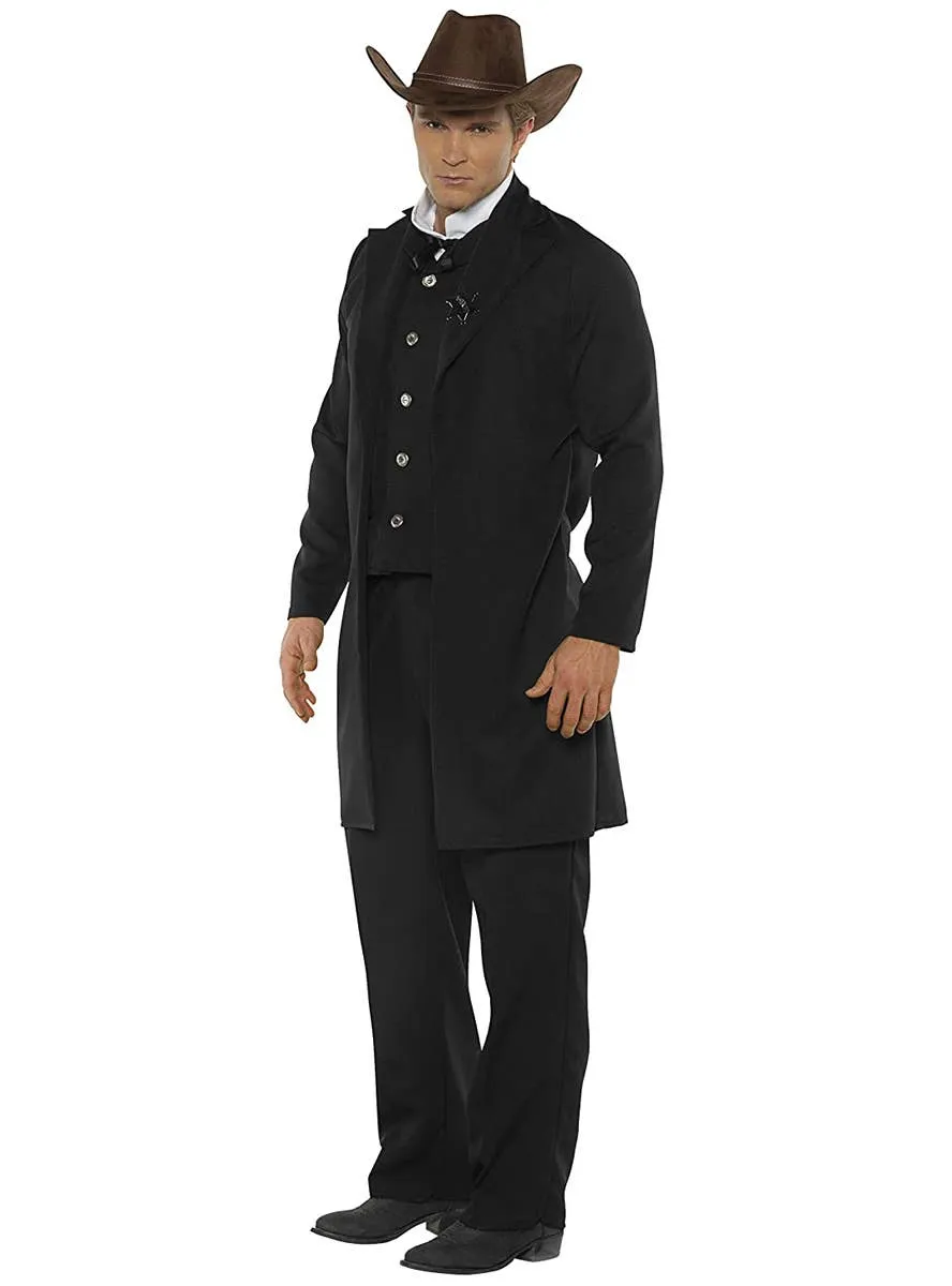 Sheriff Mens Black Wild West Plus Size Costume