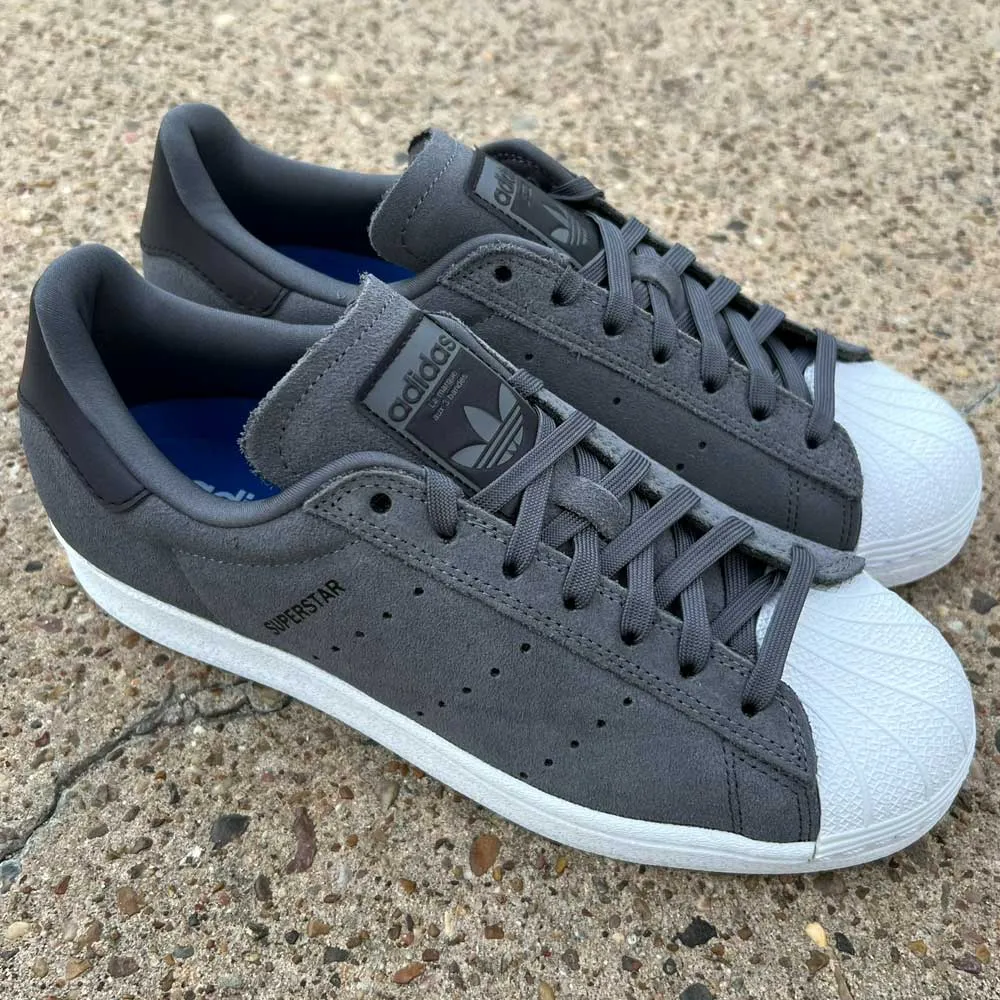 Superstar ADV Adidas Grey Black Suede Shoes Reflective Badging