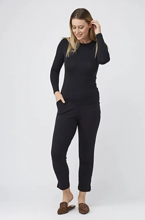 Tani Long Sleeve Round Neck Fitted Tee