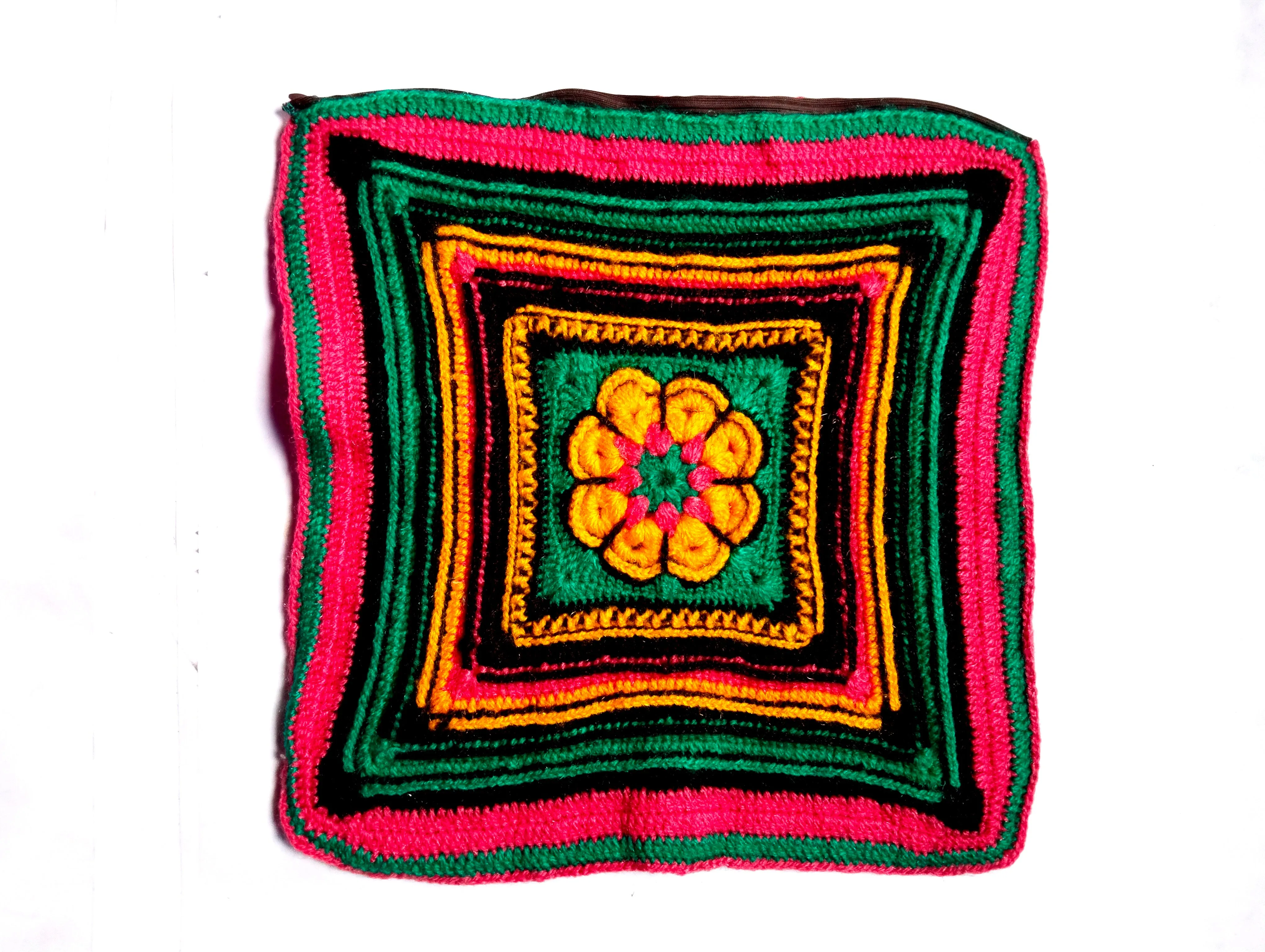 Unique and Beautiful Woollen Multicolour Handmade Home Decor Pillow Cover