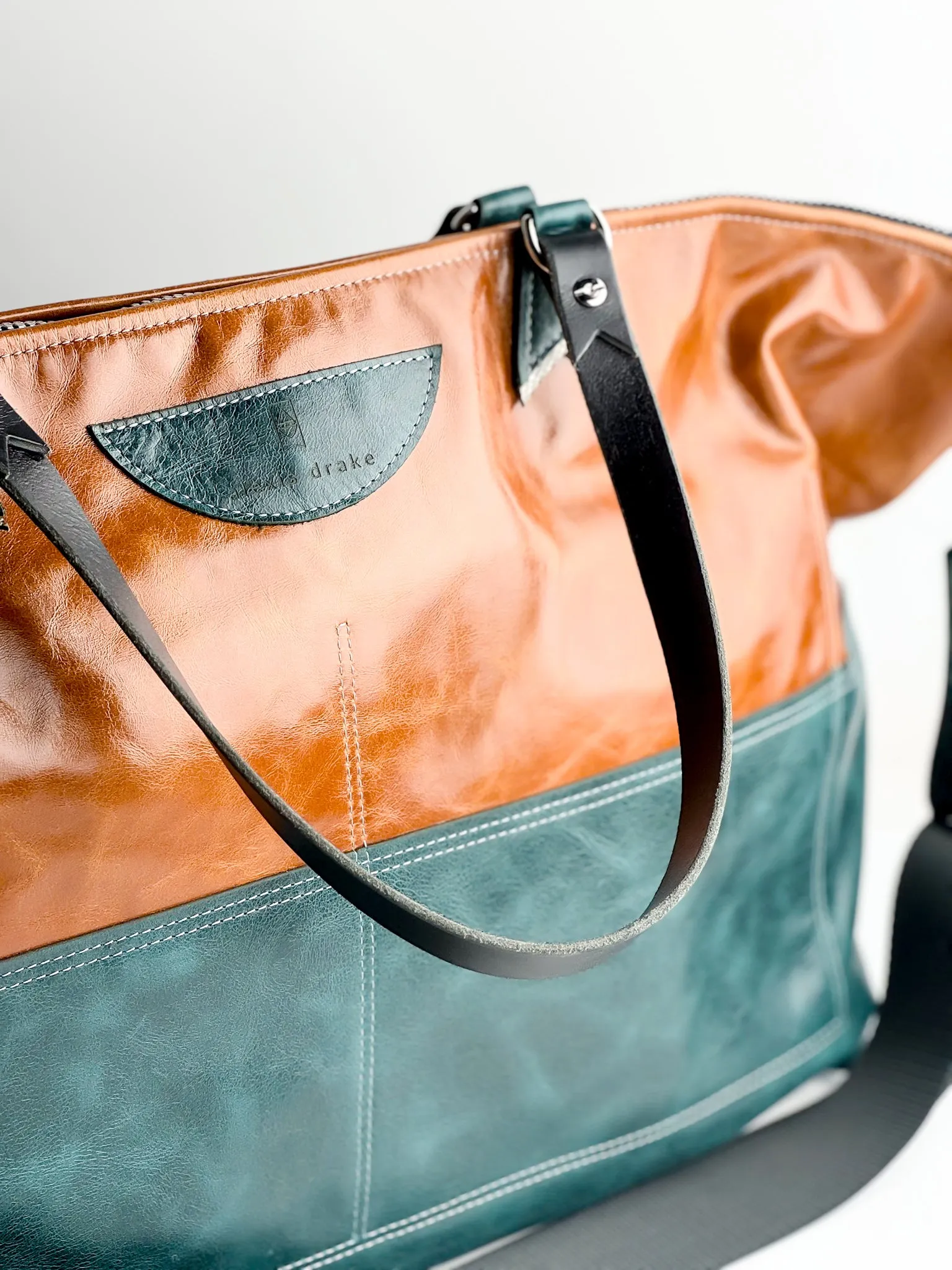 Western Woods Collection | Roundabout Weekender Tote | Bourbon   Teal Spruce